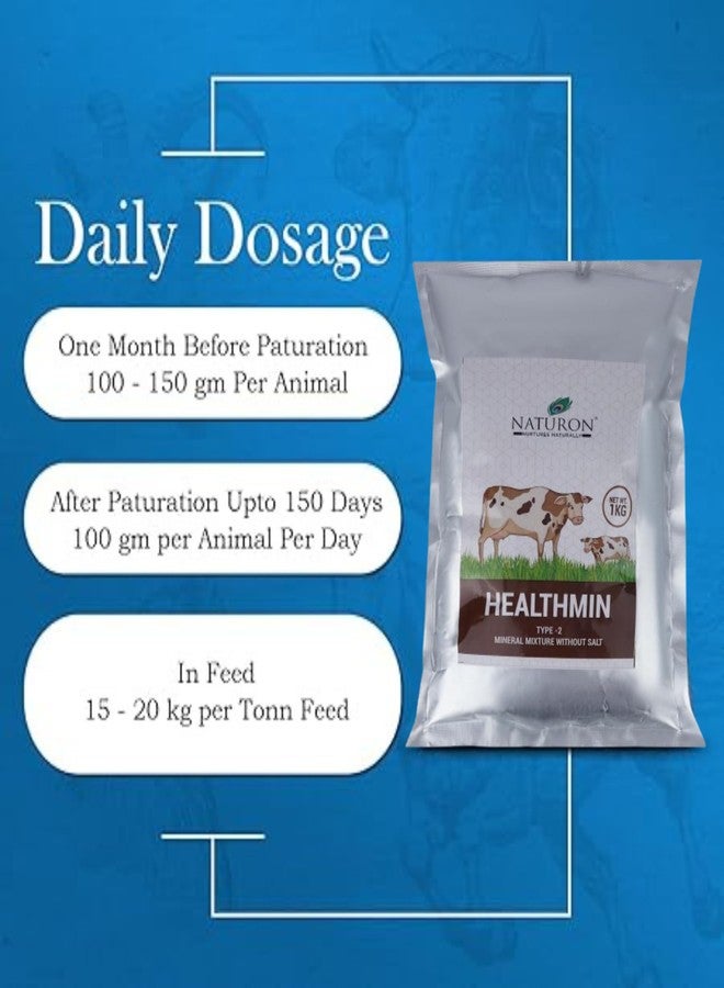 Agron Naturon Healthmin Type 2 Mineral Mixture, Multivitamin and Calcium Tonic for Cows (Pack of 2) - Image 3